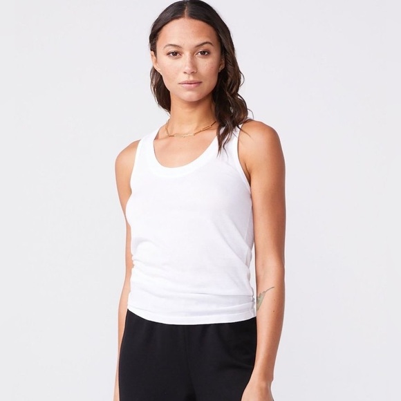 Monrow Tops - NWT Monrow Narrow Tank in White